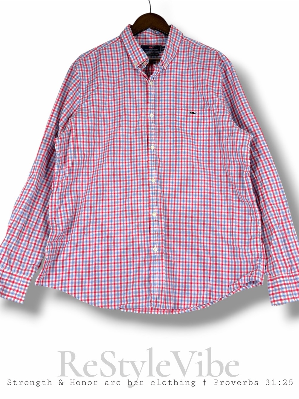 VINEYARD VINES Men’s Size XL Shirt Button Down Slim Fit Plaid Tucker Stretch